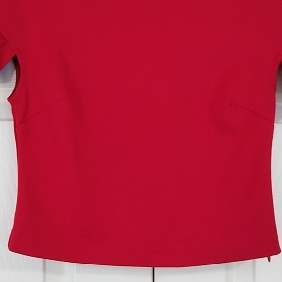 MINAN WONG Red Flutter Sleeve Crop Top - XS - Picture 7 of 13